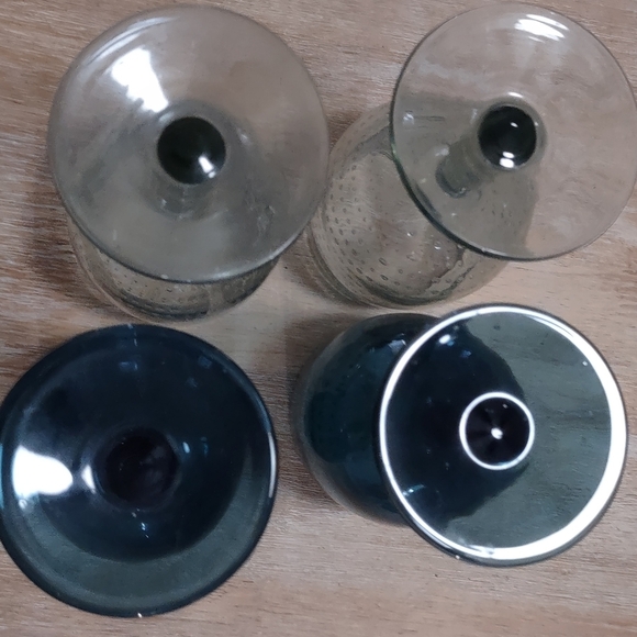 HANDBLOWN WINE JUICE WATER GLASSES GOBLETS MIX MATCH SET OF 4 - Picture 5 of 5